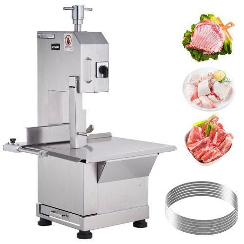 2200W Commercial Electric Meat Bandsaw Stainless Steel Bone Sawing Machine
