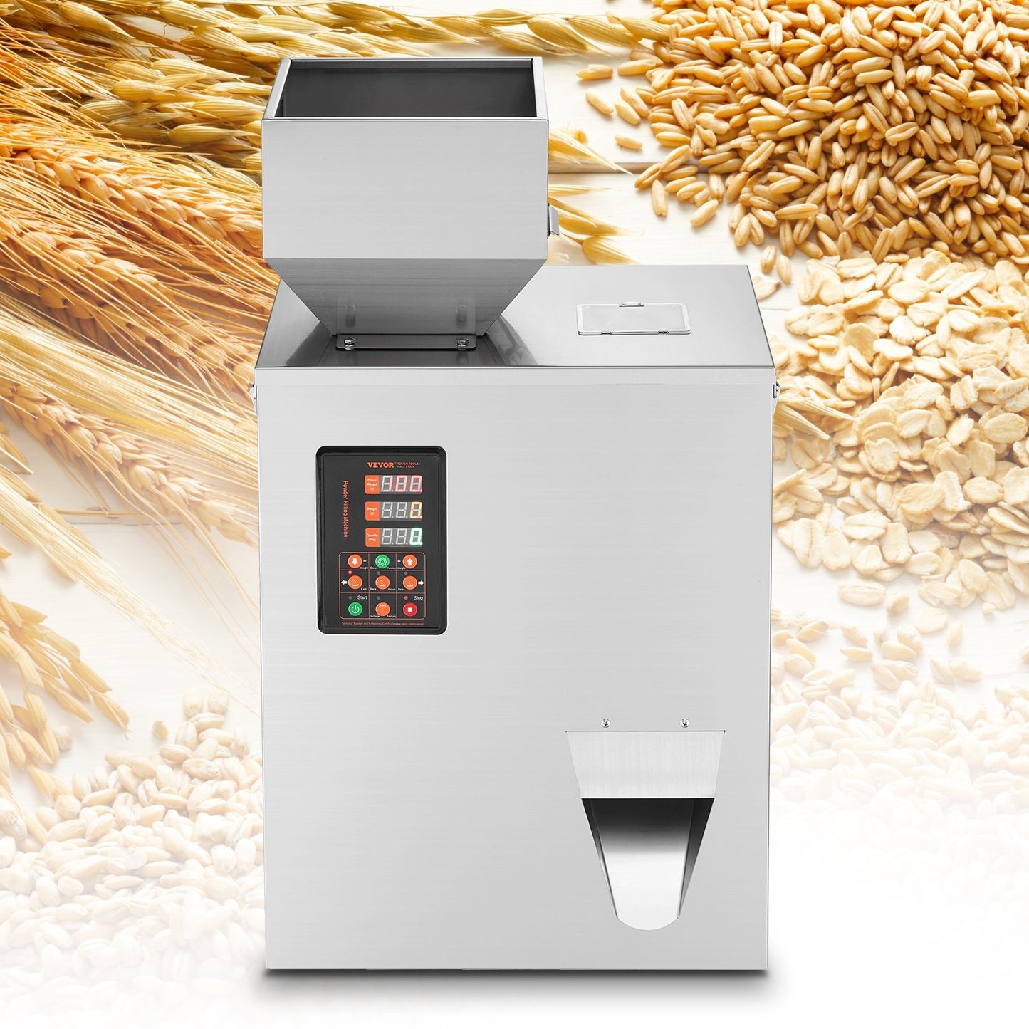 Pulverabfüllmaschine, 0,022–1,1 lbs/10–500 g, automatische intelligente Partikelwiege- und Abfüllmaschine, Flaschen- und Beutelabfüller, Partikelspender für Tee, Samen, Getreide, Mehl, Bohnen und Glitzer
