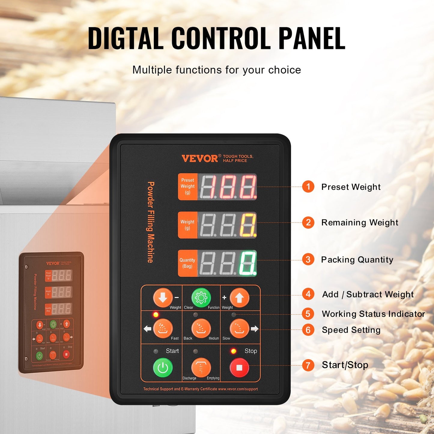 Pulverabfüllmaschine, 0,002–0,44 lbs/1–200 g, automatische intelligente Partikelwiege- und Abfüllmaschine, Flaschen- und Beutelabfüller, Partikelspender für Tee, Samen, Getreide, Mehl, Bohnen und Glitzer