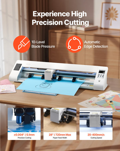 Cutting Machine, Automatic Edge Detection Vinyl Cutter Machine with Two Types of Blades, Design Software and Materials, Compatible with Multiple File Formats, for Creating Customized DIY Crafts