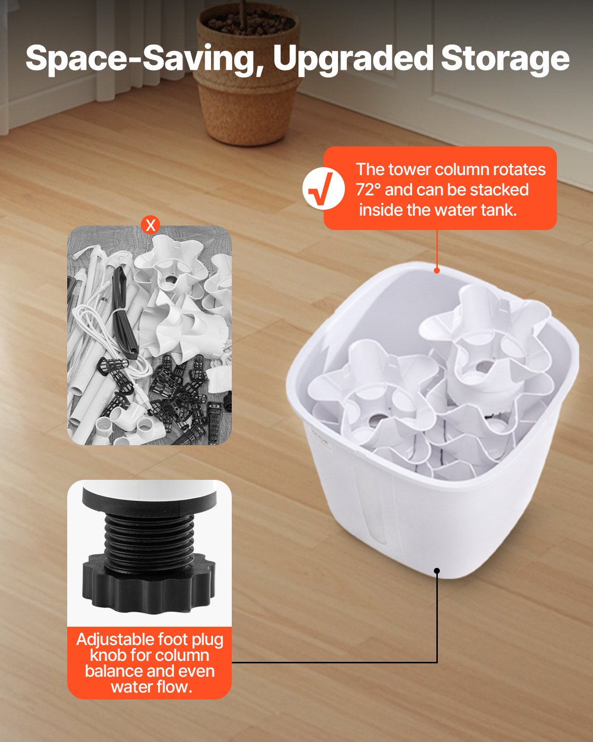 Hydroponic Growing System, 30 Pods Vertical 6 Tiers Hydroponic Tower, Home Hydronic Garden with Water Pump & Timer, Water Circulation Plants Germination Kit for Indoor Herbs Fruits & Vegetables