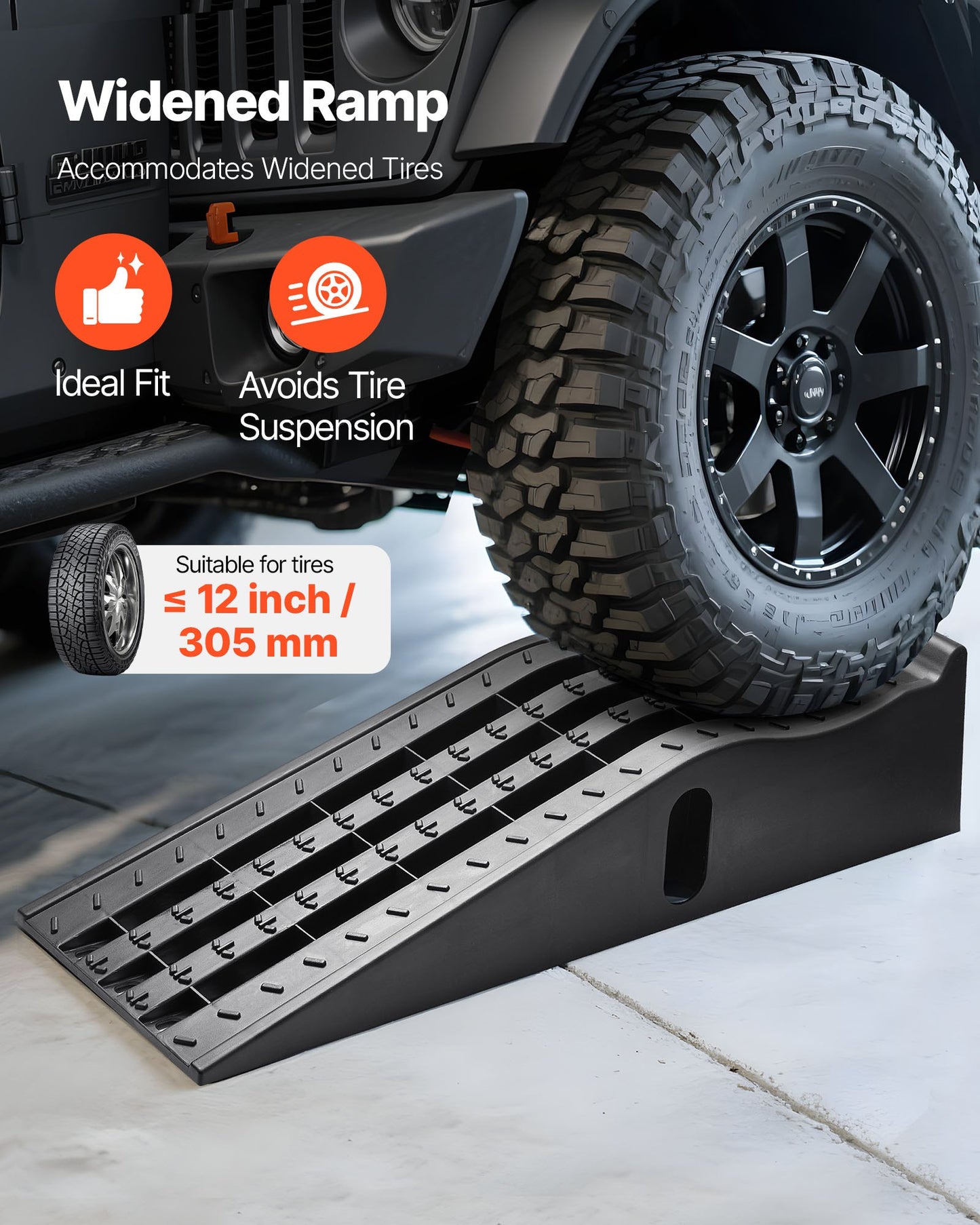 Car Ramps, 2 PCS 5897 kg GVW Capacity, 155 mm Lift Height, Portable High Profile Car Service Ramps for Home Garage Maintenance and Oil Changes, Heavy Duty for Truck SUV Vehicle Repair, Black