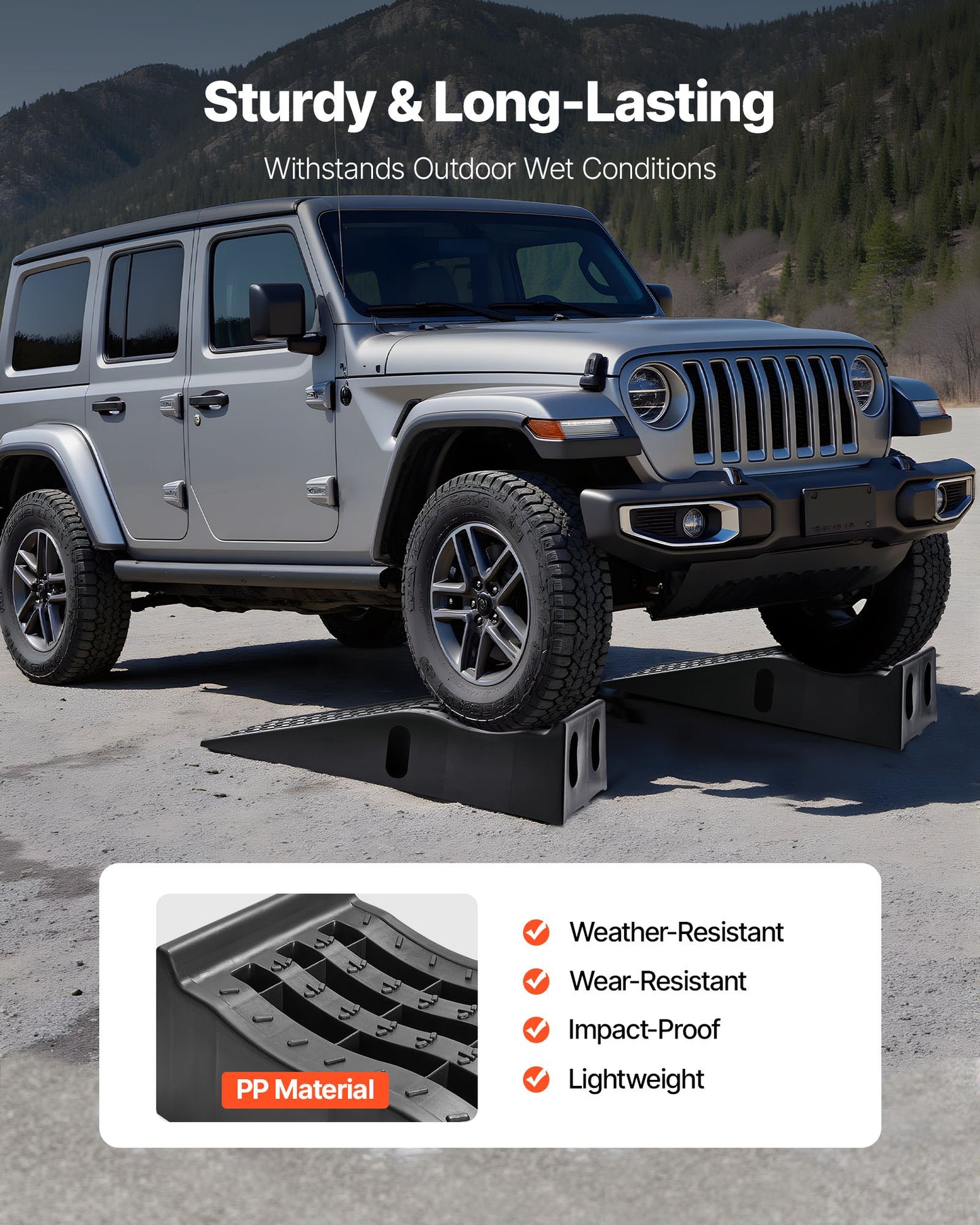 Car Ramps, 2 PCS 5897 kg GVW Capacity, 155 mm Lift Height, Portable High Profile Car Service Ramps for Home Garage Maintenance and Oil Changes, Heavy Duty for Truck SUV Vehicle Repair, Black