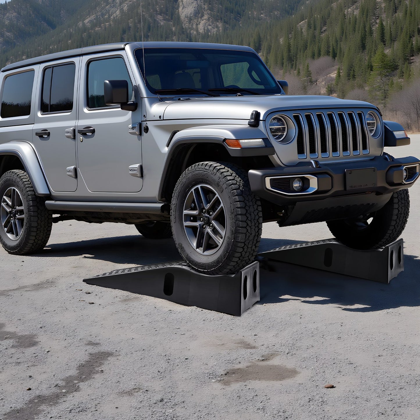 Car Ramps, 2 PCS 5897 kg GVW Capacity, 155 mm Lift Height, Portable High Profile Car Service Ramps for Home Garage Maintenance and Oil Changes, Heavy Duty for Truck SUV Vehicle Repair, Black