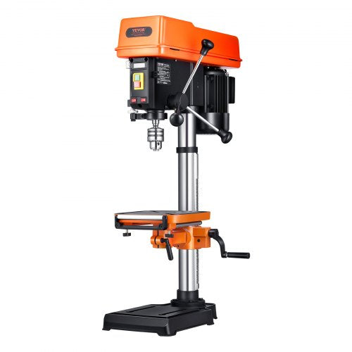 304.8 mm Benchtop Drill Press, 750W, 340-2200 RPM Variable Speed Bench Drill Press, with 0-45° Tilting Worktable, LED Work Light, X-ray Positioning, Tabletop Drilling Machine for Wood Metal