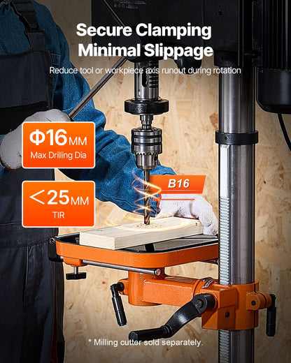 304.8 mm Benchtop Drill Press, 750W, 340-2200 RPM Variable Speed Bench Drill Press, with 0-45° Tilting Worktable, LED Work Light, X-ray Positioning, Tabletop Drilling Machine for Wood Metal
