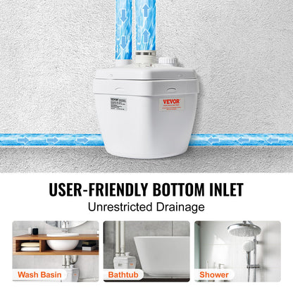 Utility Sink Pump Laundry Sink Drain Pump System 200W 1500GPH 548.6 cm Head 3.8 cm Outlet Low Drainage Outlet Corrosion-resistant Low Noise for Villa Basements, Washing Machines, Versatile Sinks and Bars