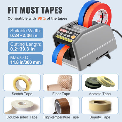 Zcut-9 Automatic Tape Dispenser Adhesive Electric Tape Cutter Packaging Machine Tape Cutting Machine 6-60mm Tape Width