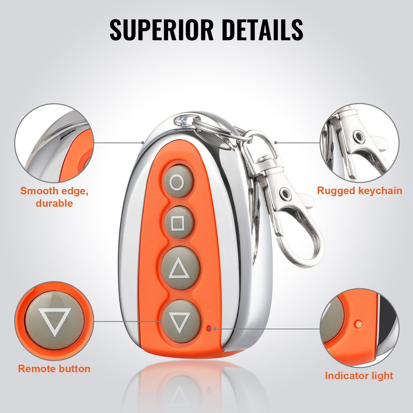 Sliding Gate Opener Remote, 40 Meters Range, 4-Button Automatic Gate Opener Remote, Remotes for Garage Door Openers, Multi-Code Electric Rolling Driveway-Gate Closer Smart Key Security Kit