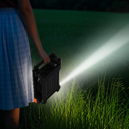 10000mAh Rechargeable Solar Fan with LED Lantern, 18 cm Portable Fan Cordless with 4W Foldable Solar Panel, 4-Speed & Timer & Quiet, USB Battery Powered for Camping Tent Worksite Office Desk