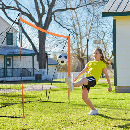 Portable Soccer Goal, 12x6 ft Adults Kids Backyard Soccer Net, Large Practice Soccer Net, Steel Fiberglass Structure Training Goal Set, All-Weather Outdoor Soccer Goals with Carry Bag, Orange