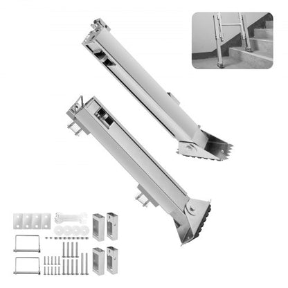 Ladder Levler, 11.4 inch Expansion Length Steel Ladder Leveling Tool, Quick Release Pitch Hopper, Stair Ladder Stabilizer Easy to Use,Extension Ladder Accessories for Uneven Ground