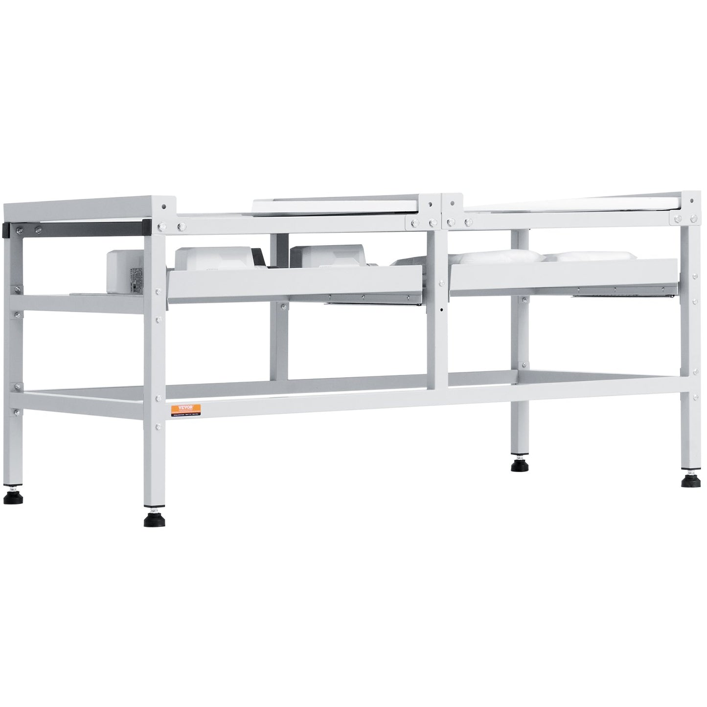 Washing Machine Stand, 48.5x25-Inch Washer Laundry Pedestal, 590LBS Load Capacity Washer And Dryer Pedestal Base with Double Trays, 4 Adjustable Feet for Lifting Washing Machines, Carbon Steel