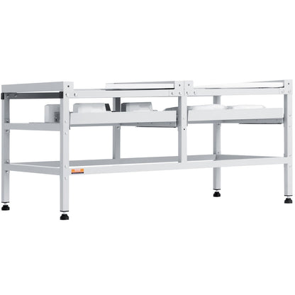 Washing Machine Stand, 48.5x25-Inch Washer Laundry Pedestal, 590LBS Load Capacity Washer And Dryer Pedestal Base with Double Trays, 4 Adjustable Feet for Lifting Washing Machines, Carbon Steel