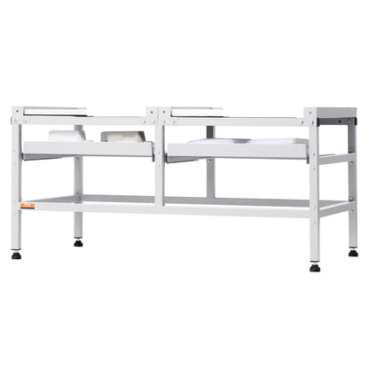 Washing Machine Stand, 48.5x25-Inch Washer Laundry Pedestal, 590LBS Load Capacity Washer And Dryer Pedestal Base with Double Trays, 4 Adjustable Feet for Lifting Washing Machines, Carbon Steel
