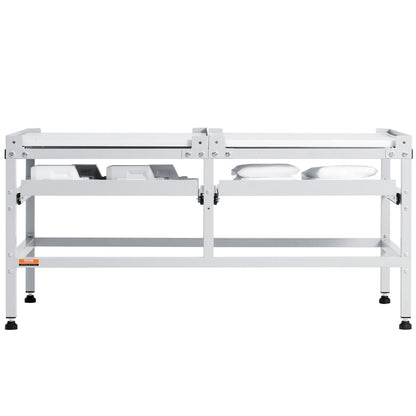 Washing Machine Stand, 48.5x25-Inch Washer Laundry Pedestal, 590LBS Load Capacity Washer And Dryer Pedestal Base with Double Trays, 4 Adjustable Feet for Lifting Washing Machines, Carbon Steel
