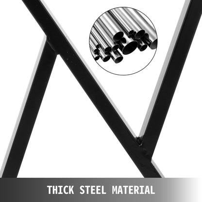 Metal Table Legs Set of 2 Dining Table Legs Black Desk Legs 28”, Height 20” Width Bench Legs Coffee Table Legs 1763lbs Load Capacity Steel Table Legs Heavy Duty Base Modern DIY(Zig Zag Style)