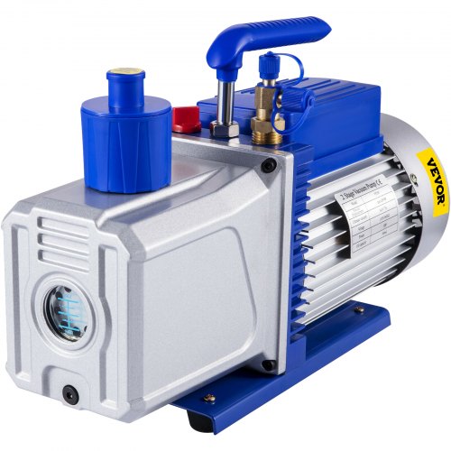 Vacuum Pump 717 L/min(12CFM) 746W(1HP) Vane Vacuum Pump Two Stage 3 x 10⁻¹ Pa Ultimate HVAC Rotary Auto AC Refrigerant Vacuum Pump, for Automobile Reparation Vacuum Evacuation