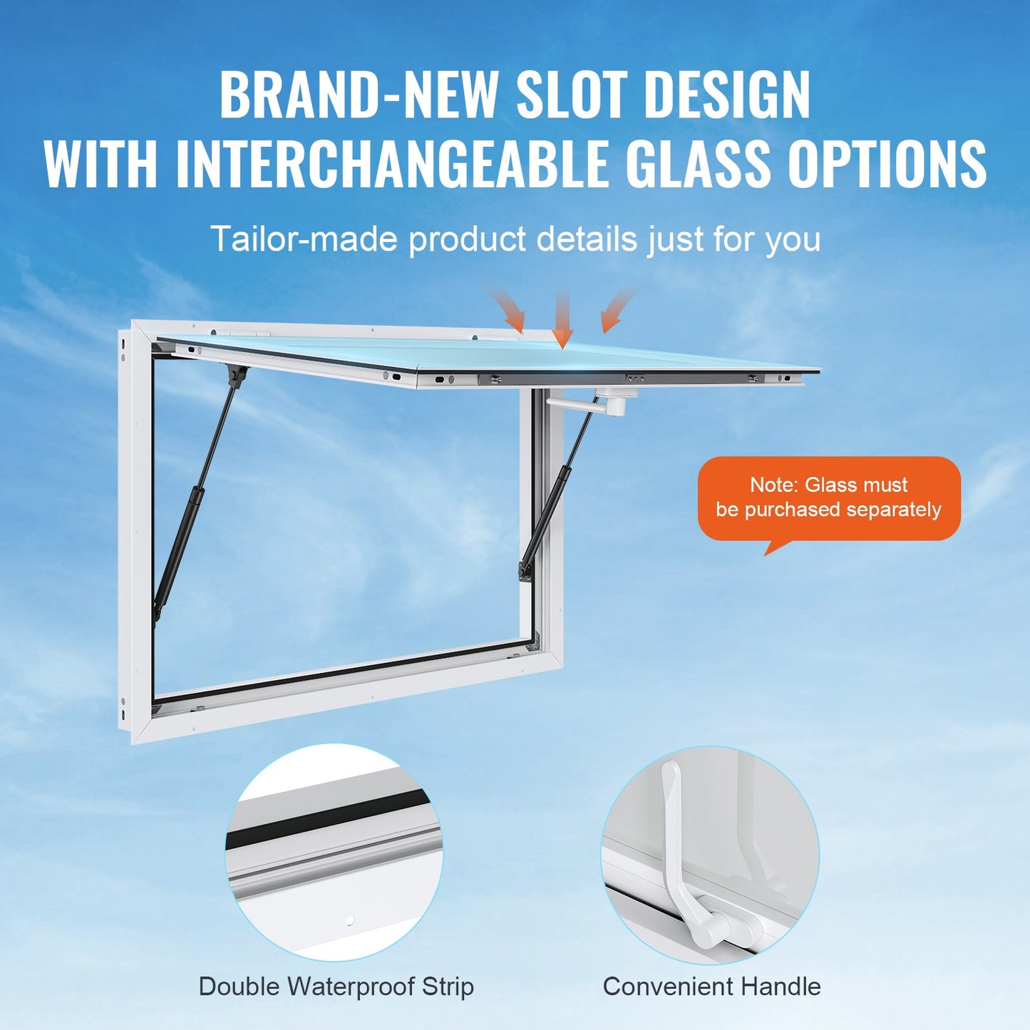 Concession Window for Food Truck, 36"x24" Aluminum Alloy Food Truck Service Window, Up to 85 Degrees Stand Serving Window with Awning Door & Drag Hook, for Food Trucks Concession Trailers