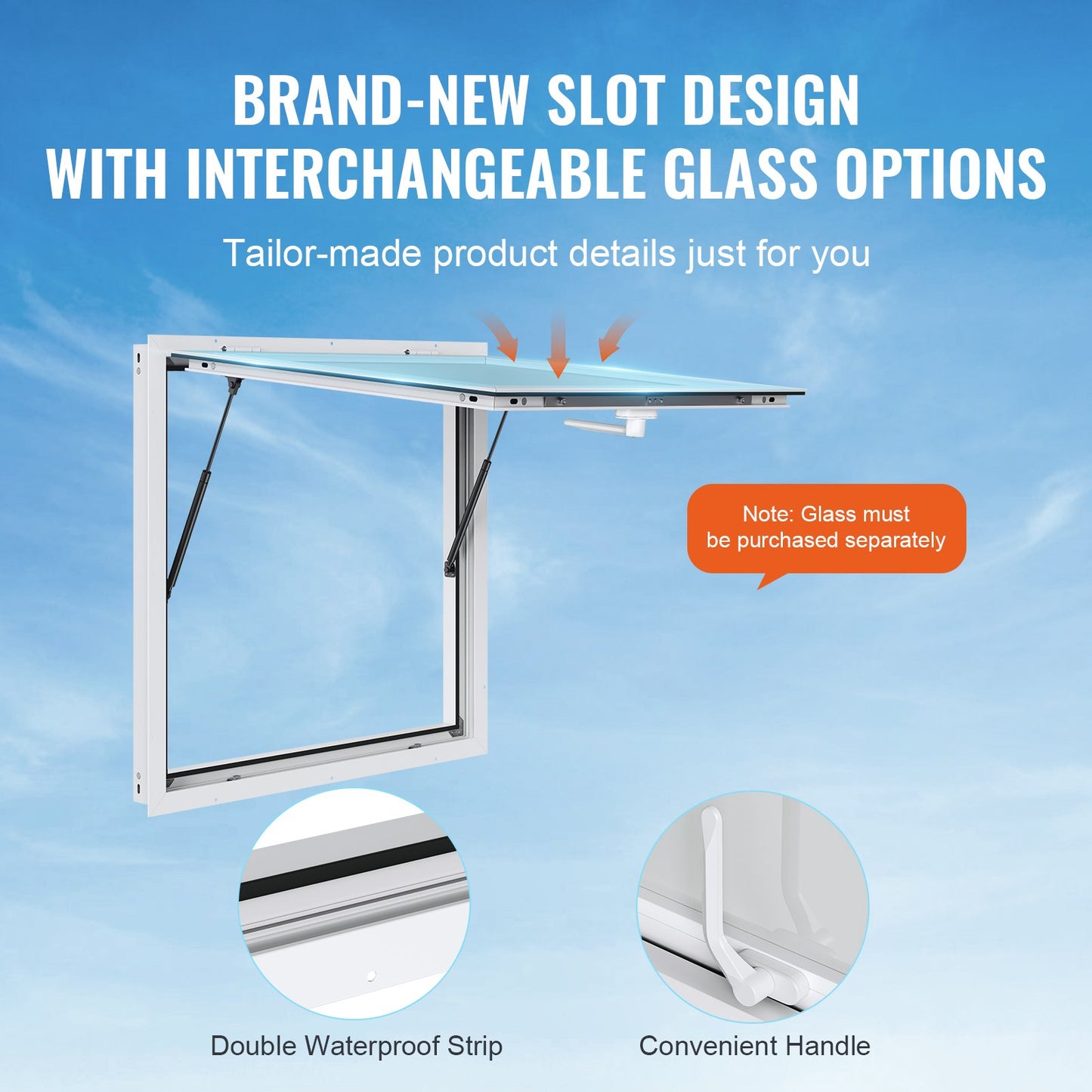 Concession Window for Food Truck, 36"x36" Aluminum Alloy Food Truck Service Window, Up to 85 Degrees Stand Serving Window with Awning Door & Drag Hook, for Food Trucks Concession Trailers