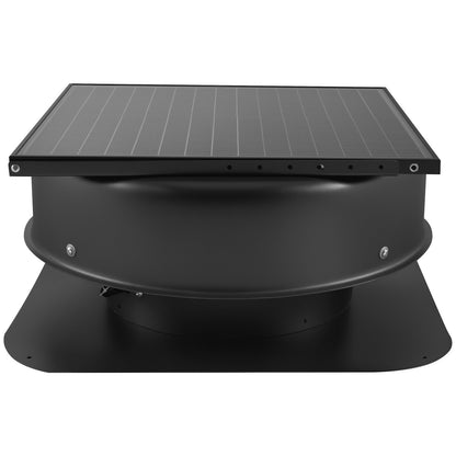 Roof Attic Exhaust Fan, 50W Smart Solar Roof Ventilation Fan with Thermostat, Remote Control, 3000 CFM Airflow Built-in Smoke Sensor with Auto Stop for Cooling and Dehumidification