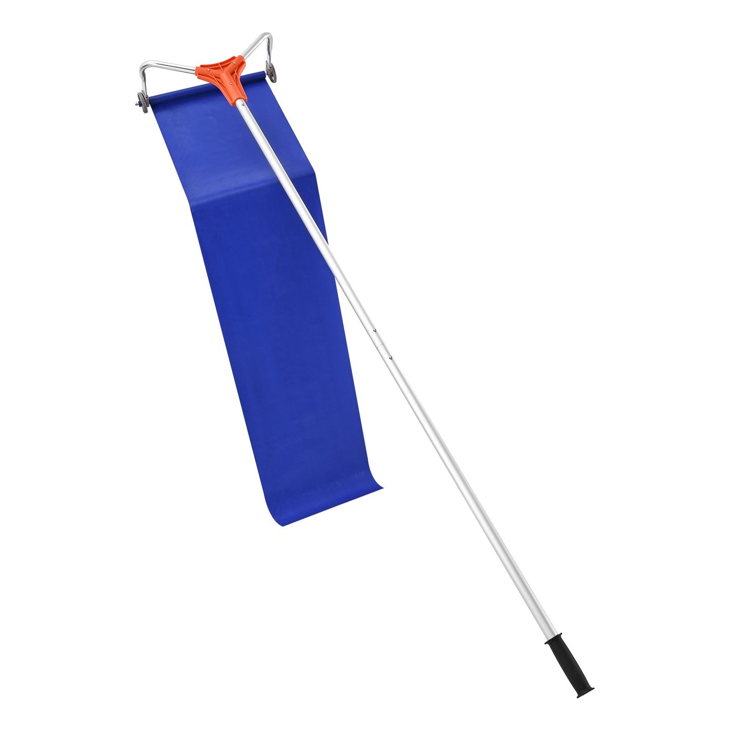 Schneeräumrechen für Dächer, 27 cm Aluminiumblatt, 1,25–5,24 m verstellbarer Dachschneeschaber mit Rädern und Gleitschiene, leichtes Werkzeug zur Schneebeseitigung von Laub und Schmutz auf Hausdächern