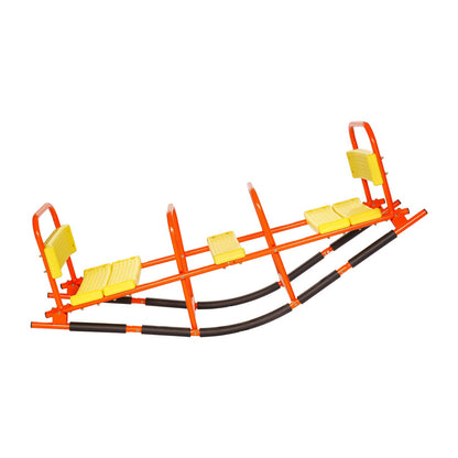 Kids Seesaw, 90 kg Load Capacity, Metal Rocking Teeter Totter with Handles, Toddler Seesaw for Children Aged 3+, Kids Outdoor Playground Equipment for Lawn, Backyard, Playground, 2 Seats