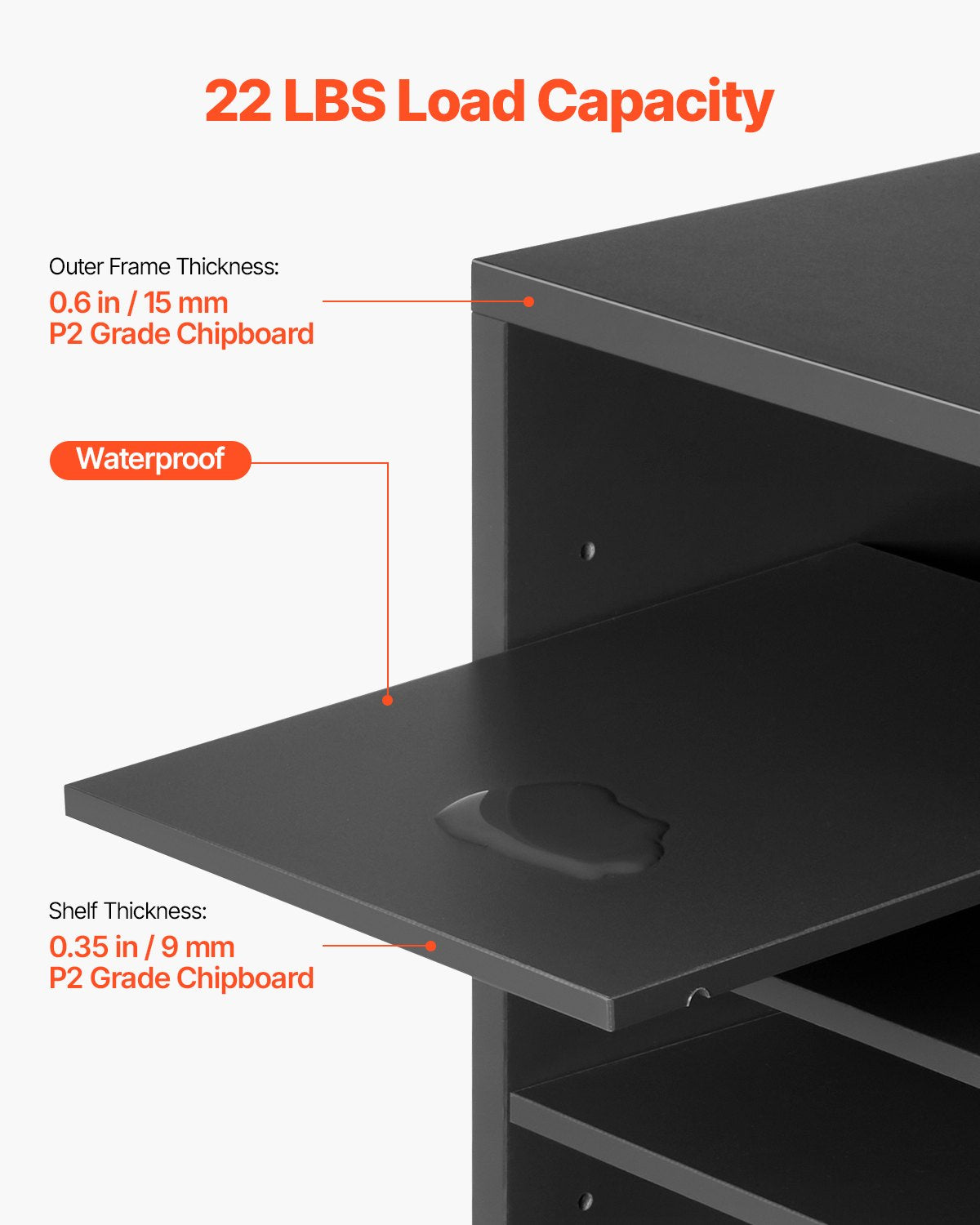 Literature Organizer, 36 Compartments Office Mailbox with Adjustable Shelves, Wooden Mailbox Sorter Medium Density Fiberboard Office Home Classroom Storage for Files, Documents, Papers, Grey