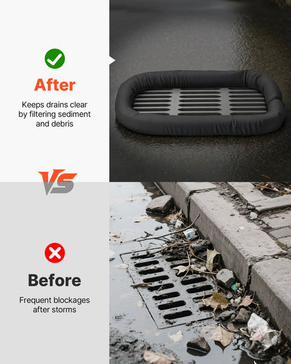 Sediment Filter Sock, 4Pcs Erosion Control Socks Dia.127 mm x 3048 mm L Coverage, Polypropylene Filler, Flexible & Efficient Silt Fence Socks for Storm-Water Management, Drainage Protection