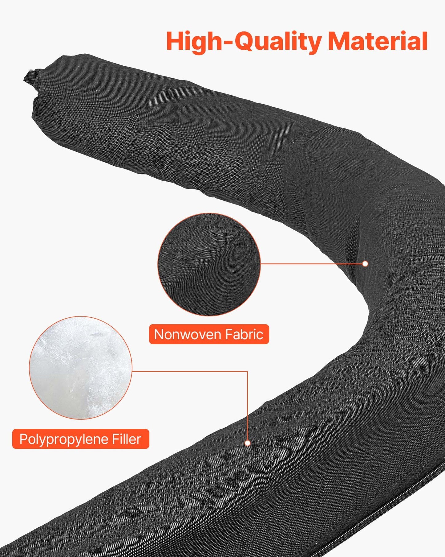 Sediment Filter Sock, Dia. 127 mm x 3048 mm L Coverage, Erosion Control Socks with Polypropylene Filler, Flexible & Efficient Silt Fence Socks for Storm-Water Management, Drainage Protection