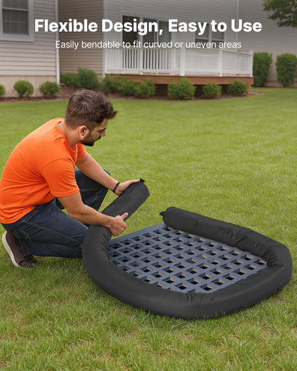 Sediment Filter Sock, Dia. 127 mm x 3048 mm L Coverage, Erosion Control Socks with Polypropylene Filler, Flexible & Efficient Silt Fence Socks for Storm-Water Management, Drainage Protection