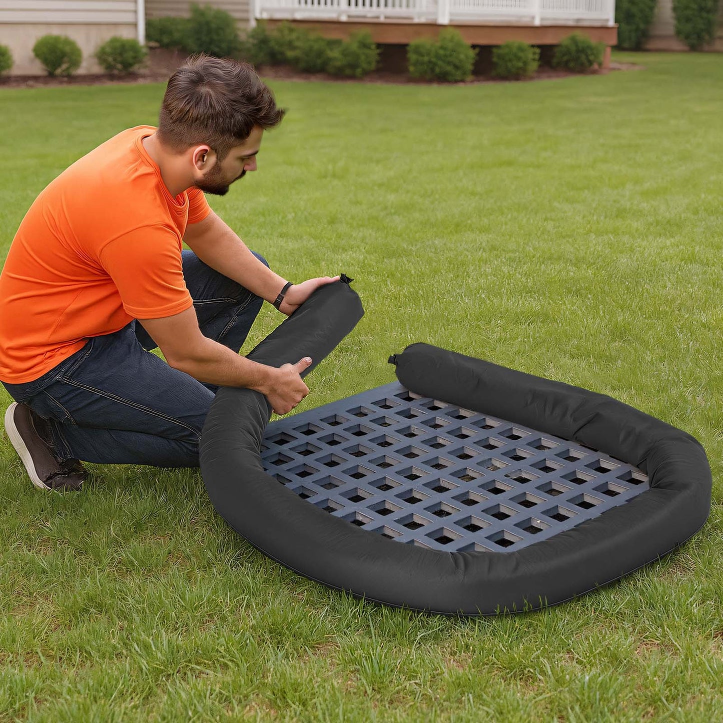 Sediment Filter Sock, Dia. 127 mm x 3048 mm L Coverage, Erosion Control Socks with Polypropylene Filler, Flexible & Efficient Silt Fence Socks for Storm-Water Management, Drainage Protection