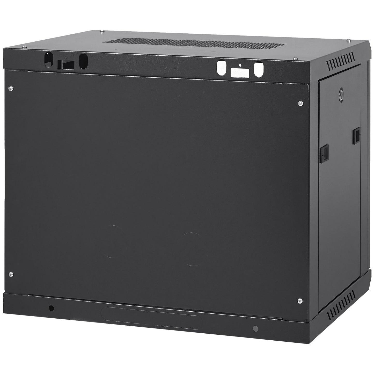 9U Wall Mount Network Server Cabinet, 60x45x50cm, 39.4 cm Deep, Server Rack Cabinet Enclosure, 90.7 kg Max. Ground-mounted Load Capacity, with Locking Glass Door Side Panels, for IT Equipment, A/V Devices