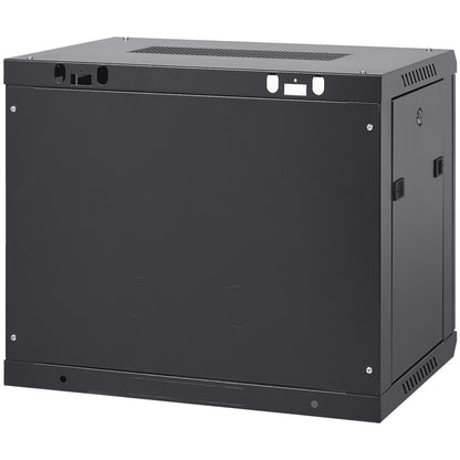 9U Wall Mount Network Server Cabinet, 60x45x50cm, 39.4 cm Deep, Server Rack Cabinet Enclosure, 90.7 kg Max. Ground-mounted Load Capacity, with Locking Glass Door Side Panels, for IT Equipment, A/V Devices