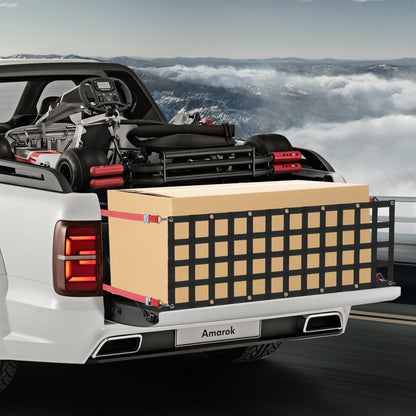 Ladeflächennetz, 137 x 46 cm, robustes Gepäcknetz für Pickups mit 4 verstellbaren Teleskopgurten, ausziehbar und langlebig, flexibel verstellbar, geeignet für Pickups, Anhänger, Lkw, Jeeps und SUVs