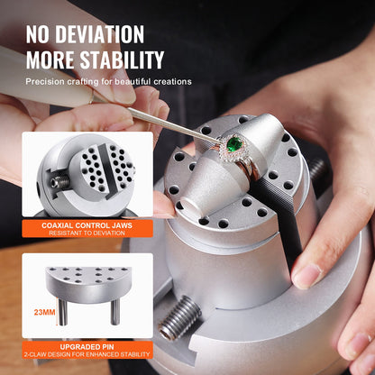 Ball Vise, 13 cm Engraving Setting Tool, 360° Rotation Engraving Block Vise, 69 PCS Attachment Jewelry Engraving Block Tools Standard Block for Gemstone Inlay and Small-Scale Engraving