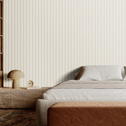 Wood Slat Acoustic Panels, 8 PCS 96 x 6 inch, WPC Accent Wooden Wall Panels for Modern Interior Wall, Faux Wood Wall Board Panels for Stylish Decor and Noise Reduction, Matte White