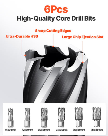 Low Profile Magnetic Drill Press, 1300 W, 35 mm Boring Diameter, 10000N Power Portable Mag Drill Press, 650RPM Speed, with Weldon Shank, for Metal Surface, Industrial and Home Improvement