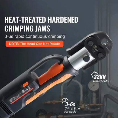 Press Tool and Battery Kit, Pro Press Tool, Electric Pipe Crimping Tool with V15, V22, V28 Jaws, Press Tool Kit with 2pcs 18V 4.0Ah Battery, Fast Charger, and Carrying Case