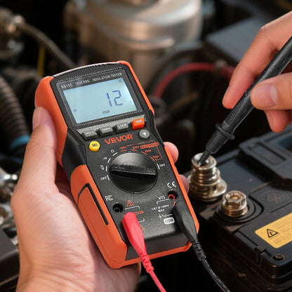 Digital Multimeter, 4000-Count TRMS Voltmeter Ohmmeter, 1000V AC/DC Voltage Tester with Switchable Auto/Manual Range for Voltage, Resistance, and Continuity Measurment