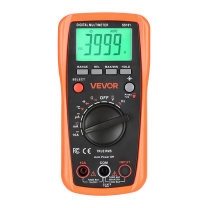 Digital Multimeter, 4000-Count TRMS DC/AC Voltmeter Current Tester, Auto-Ranging Multimeter for Current Voltage Resistance Capacitance Temperature Diodes Continuity Duty-Cycle Measurments