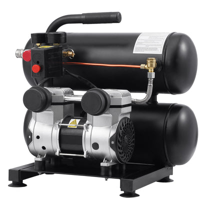 Air Compressor, 4.6 Gallon Steel Tank, 1HP 2.0 CFM@90 PSI Oil Free Air Compressor & Max. 120PSI Pressure, 80dB Ultra Quiet Portable Compressor, for Auto Repair, Tire Inflation, Spray Painting
