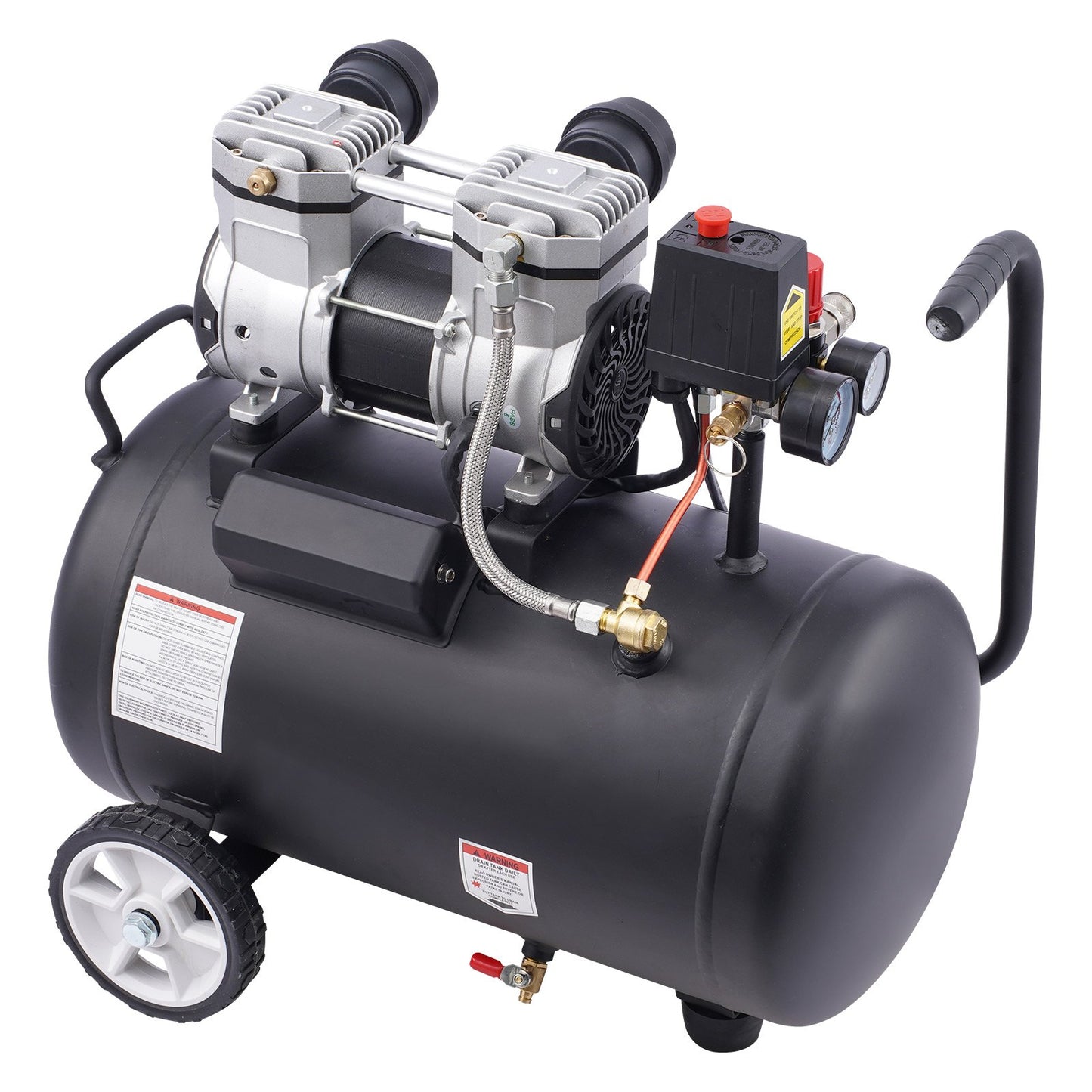 Air Compressor, 8 Gallon Steel Tank, 1HP 2.2 CFM@90 PSI Oil Free Air Compressor & Max. 120PSI Pressure, 80dB Ultra Quiet Portable Compressor, for Auto Repair, Tire Inflation, Spray Painting