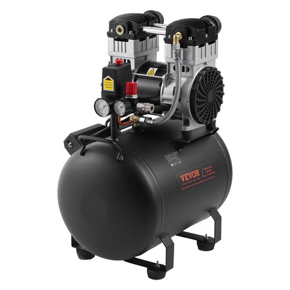Air Compressor, 10 Gallon Steel Tank, 2HP 5.3 CFM@90 PSI Oil Free Air Compressor & Max. 125PSI Pressure, 78dB Ultra Quiet Portable Compressor, for Auto Repair, Tire Inflation, Spray Painting
