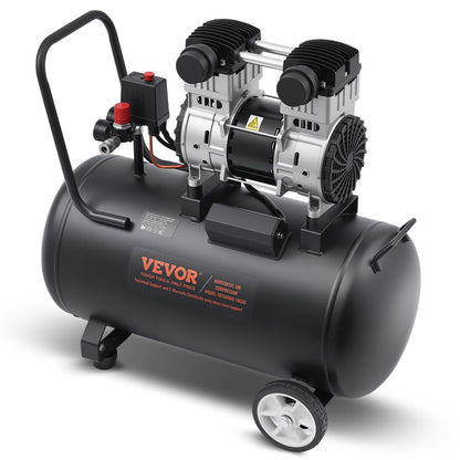 Air Compressor, 15 Gallon Steel Tank, 2HP 5.3 CFM@90 PSI Oil Free Air Compressor & Max. 125PSI Pressure, 78dB Ultra Quiet Portable Compressor, for Auto Repair, Tire Inflation, Spray Painting