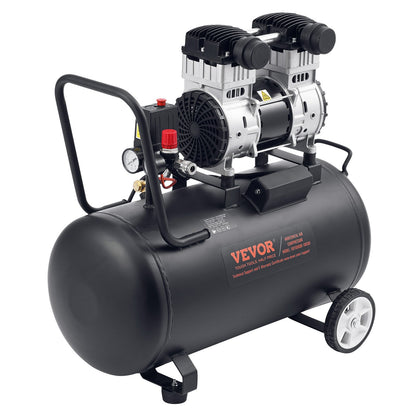 Air Compressor, 15 Gallon Steel Tank, 2HP 5.3 CFM@90 PSI Oil Free Air Compressor & Max. 125PSI Pressure, 78dB Ultra Quiet Portable Compressor, for Auto Repair, Tire Inflation, Spray Painting