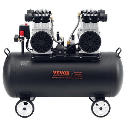 Air Compressor, 20 Gallon Steel Tank, 4HP 10.6 CFM@90 PSI Oil Free Air Compressor & Max. 125PSI Pressure, 78dB Ultra Quiet Portable Compressor, for Auto Repair, Tire Inflation, Spray Painting