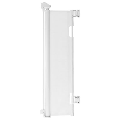 Retractable Baby Gate, Extends to 1450 mm Wide, 980 mm Tall, with Security Lock, Easy to Use, Walk Through Without Tripping, Mesh Dog Gate for Stairs, Hallways, Indoor/Outdoor, White