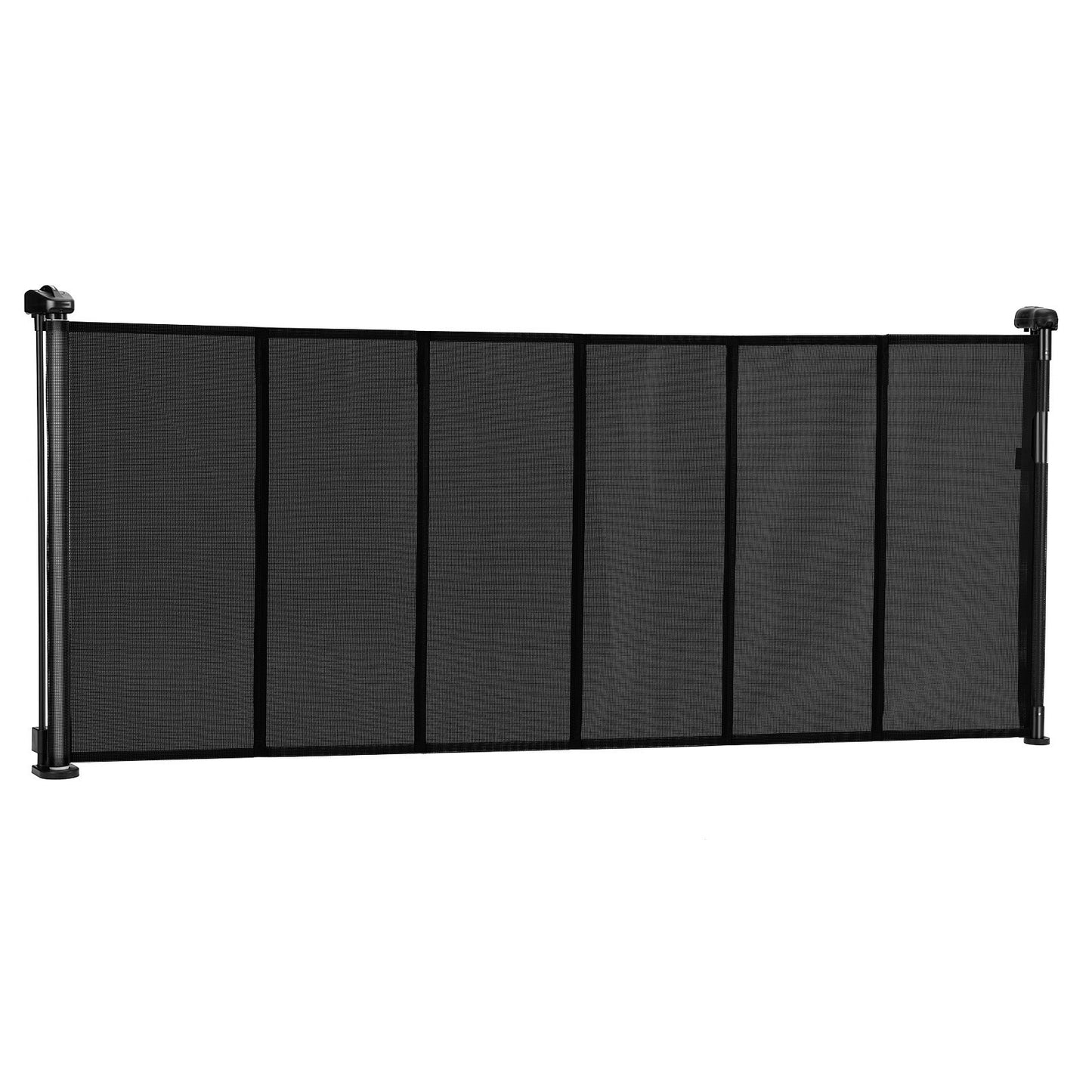 Retractable Baby Gate, 870 mm Tall, Extends up to 1800 mm Wide, Retractable Gate for Kids or Pets, Mesh Material, Easy to Install for Indoor Stairs, Doorways, Hallways, Playrooms, Black