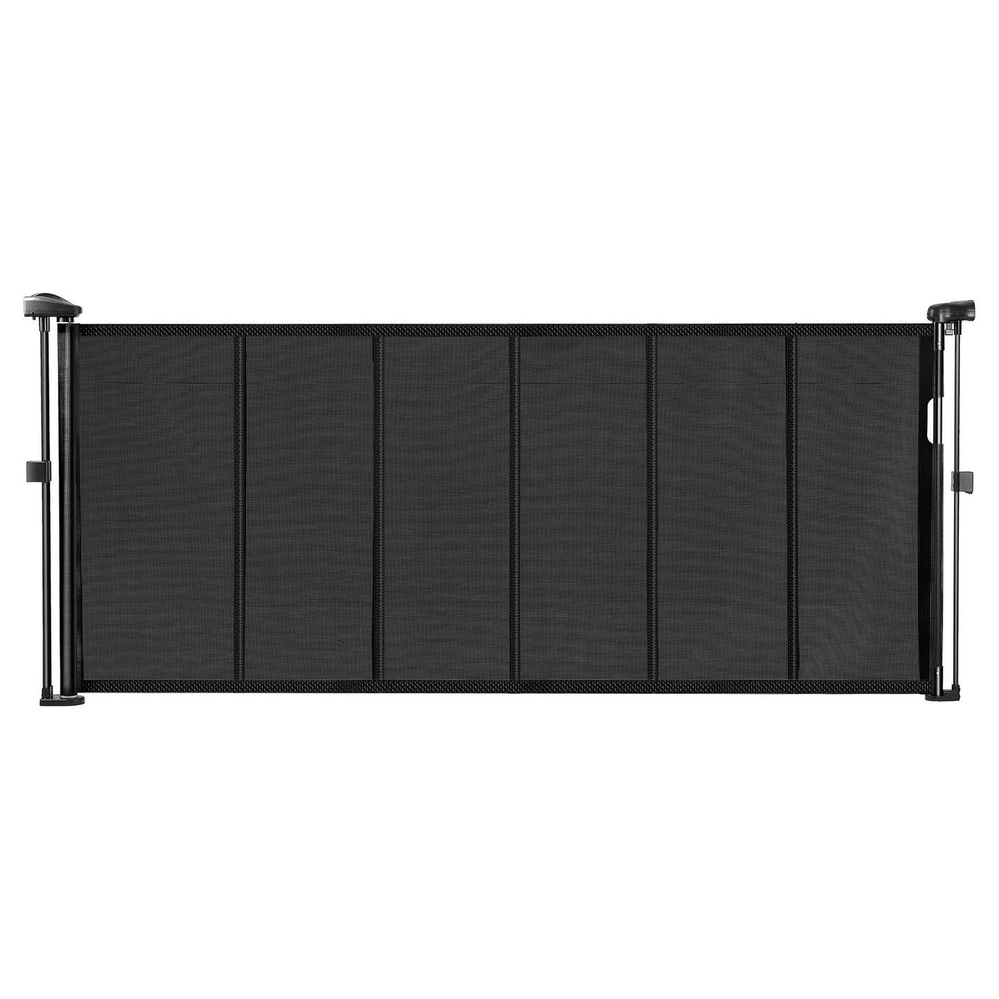 Retractable Baby Gate, 870 mm Tall, Extends up to 1800 mm Wide, Retractable Gate for Kids or Pets, Mesh Material, Easy to Install for Indoor Stairs, Doorways, Hallways, Playrooms, Black